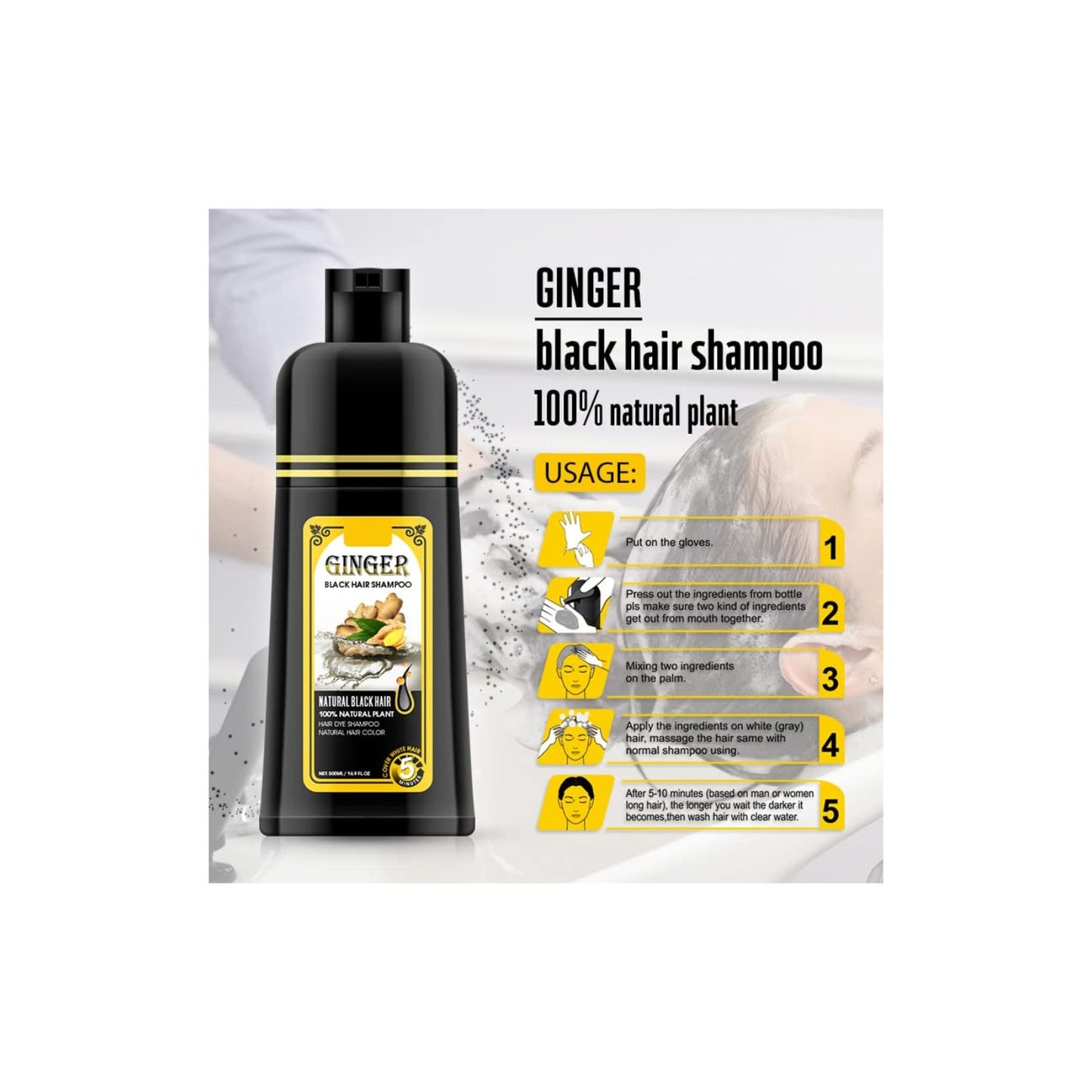 Ginger Black Hair Shampoo 500ml