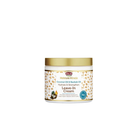 AFRICAN PRIDE Moisture Miracle Coconut Oil & Baobab Oil Leave-In Cream, 15oz