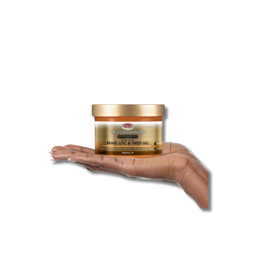 AFRICAN PRIDE Black Castor Miracle Braid, Loc & Twist Gel, 8oz