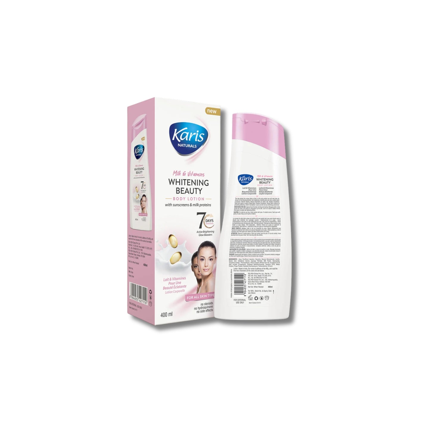 KARIS NATURALS Milk & Vitamins Whitening Beauty Body Lotion