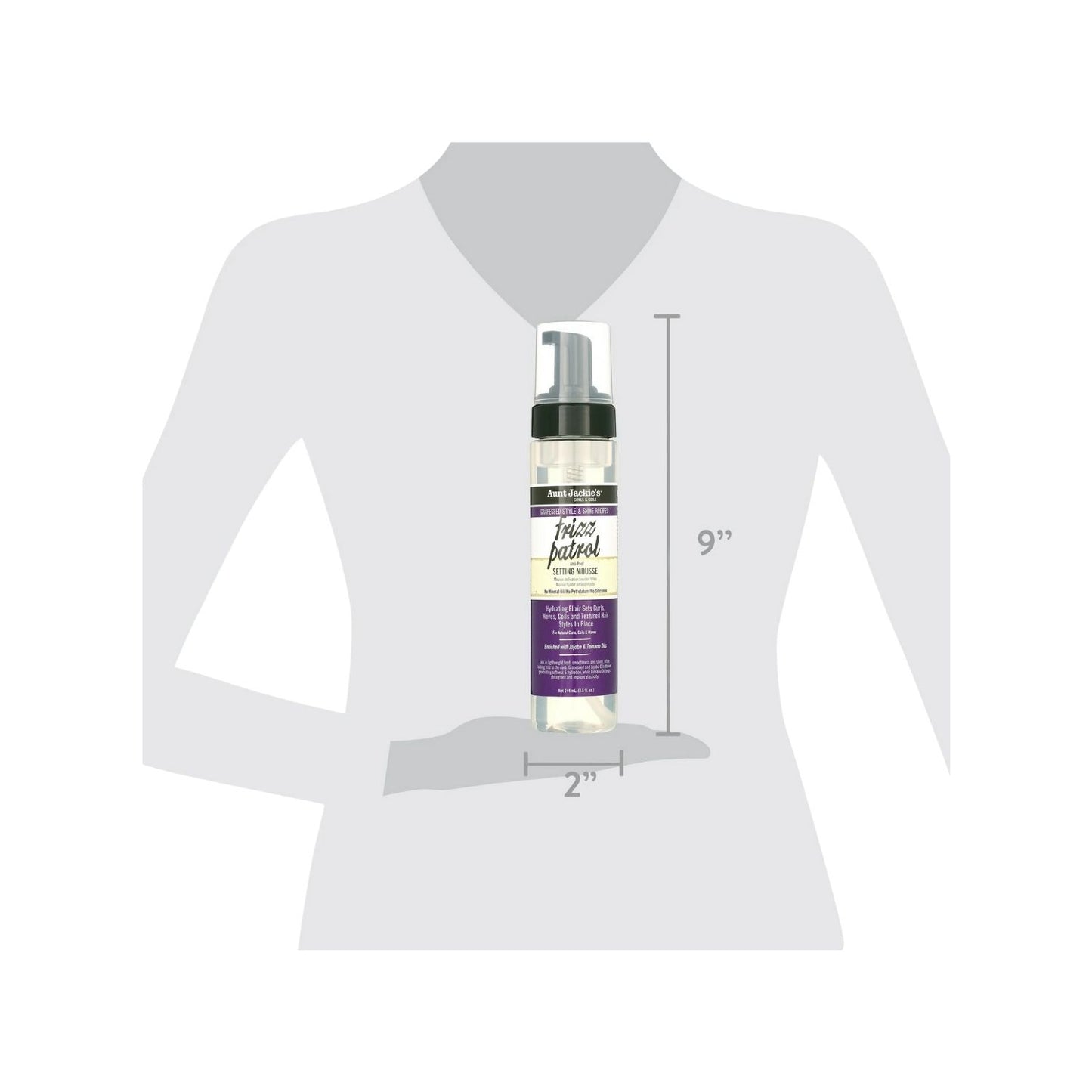 Aunt Jackie's Grapeseed Frizz Patrol Mousse - 8.5 Fl Oz