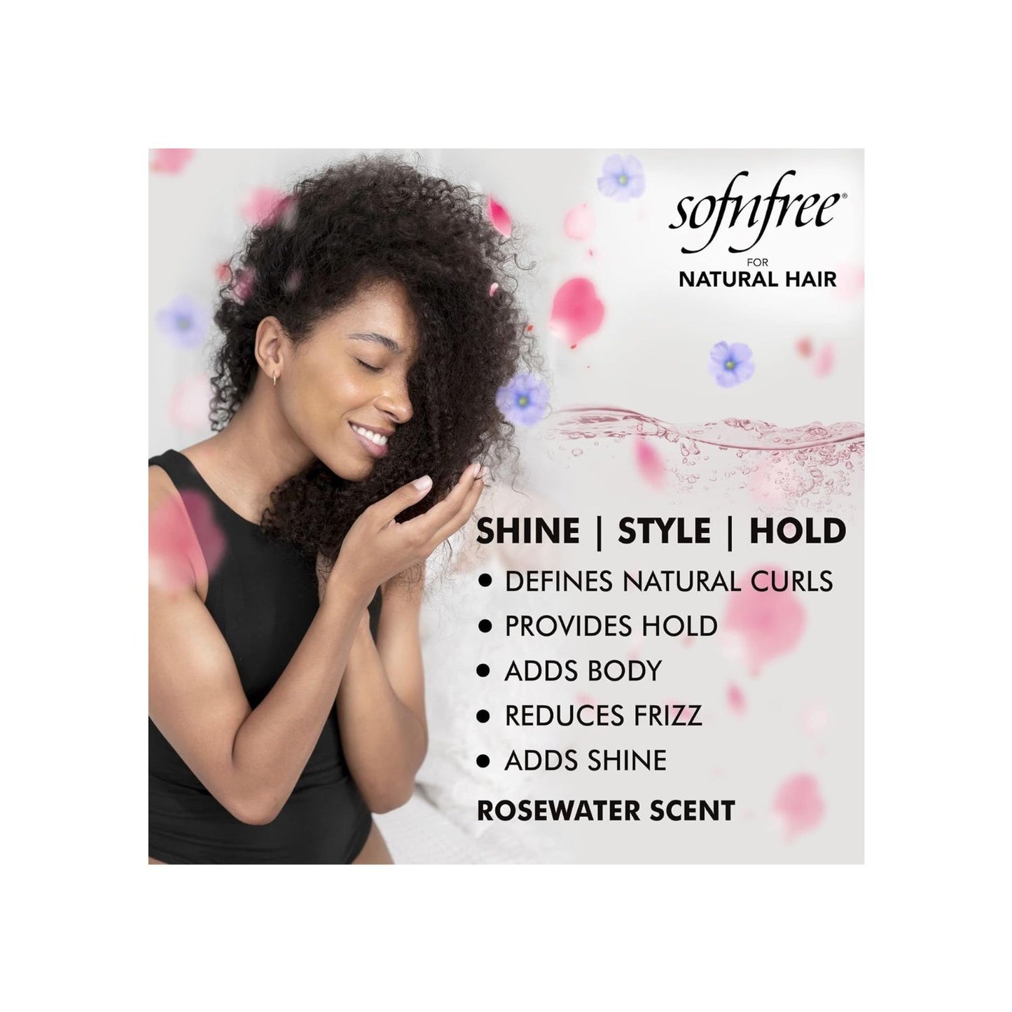 Sofn’Free Curling Mousse with Flaxseed Oil & Rosewater 6.76 Fl Oz