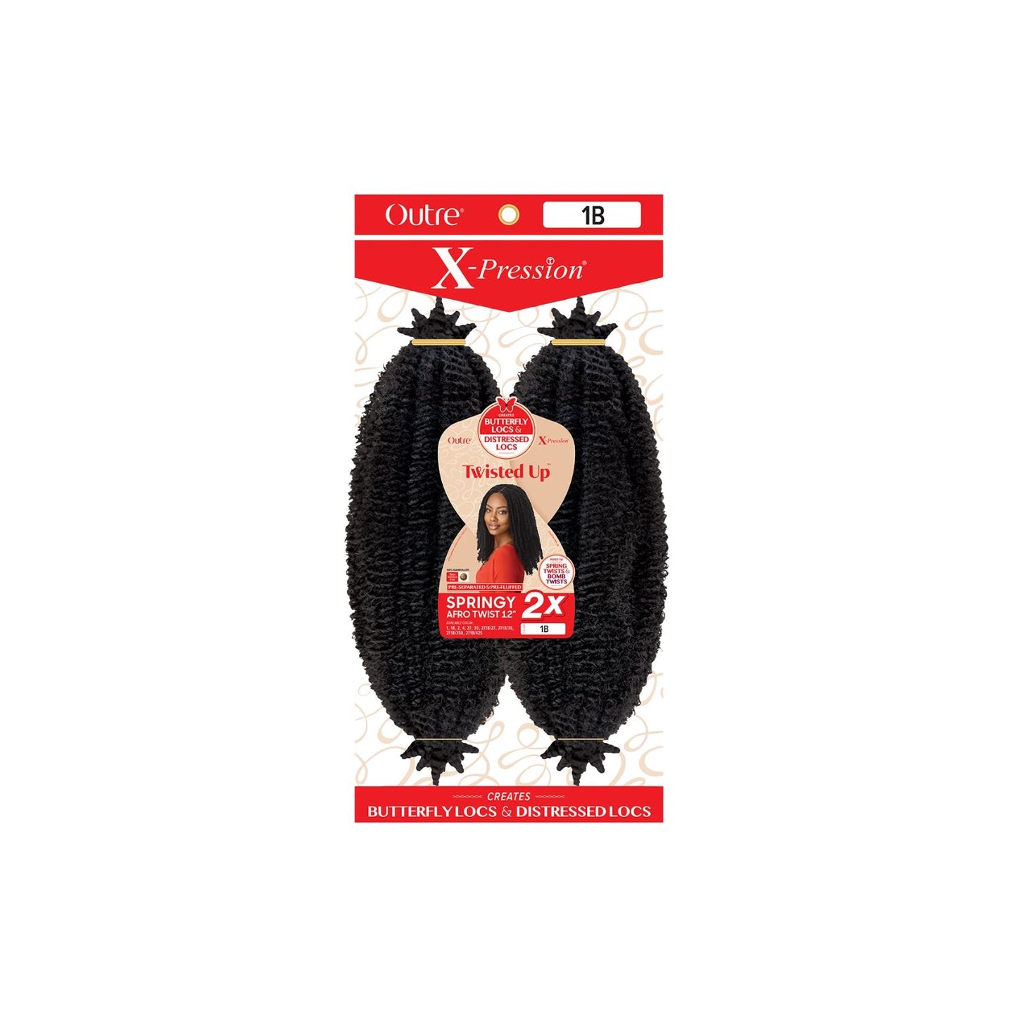 OUTRE Crochet Braids X-Pression Twisted Up 2X Springy Afro Twist - 12"