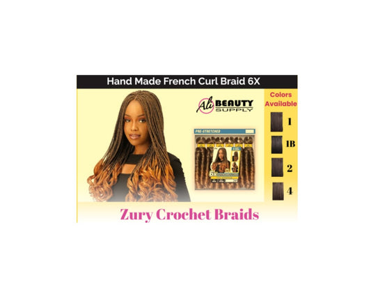 Zury 6X French Curl Braid Pre-Stretched – Easy Separation, 40”