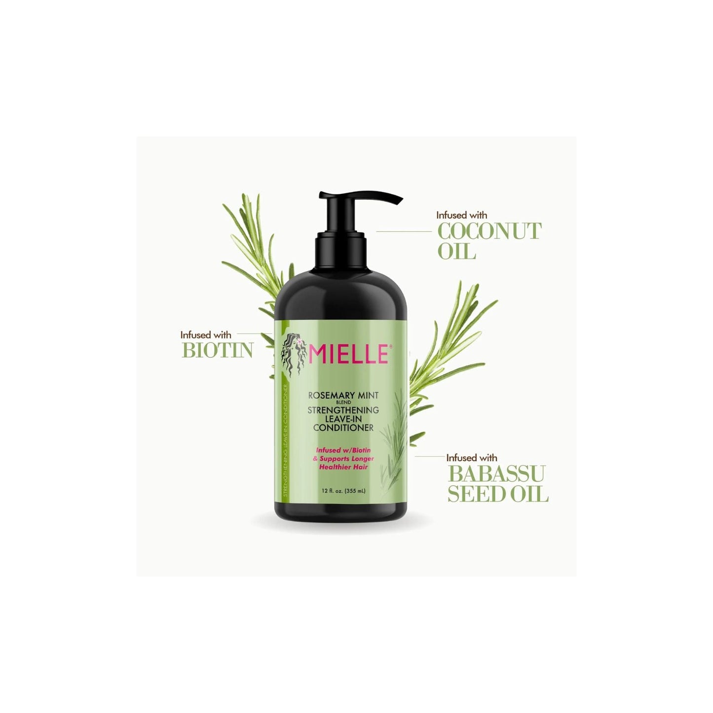 MIELLE  Rosemary Mint Strengthening Leave-In Conditioner 12 fl oz