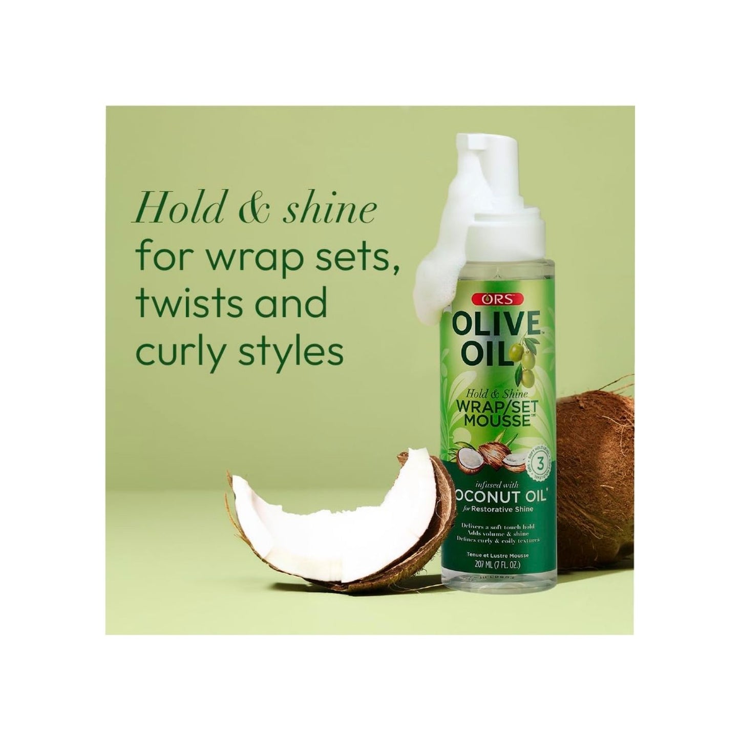 ORS Olive Oil Hold & Shine Wrap/Set Mousse