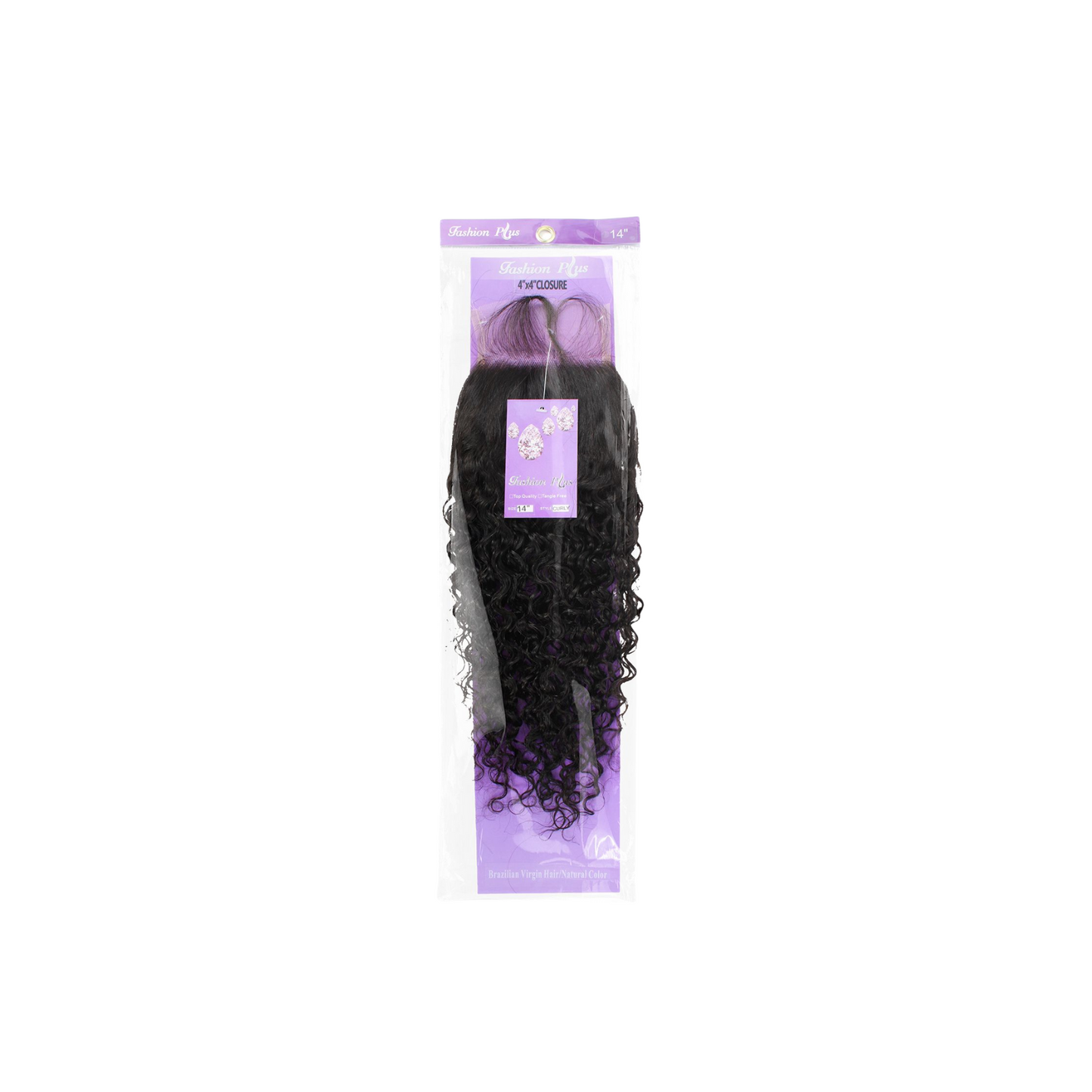 Fashion Plus - 100% Human Hair Brazilian Virgin 4x4 Lace Closure