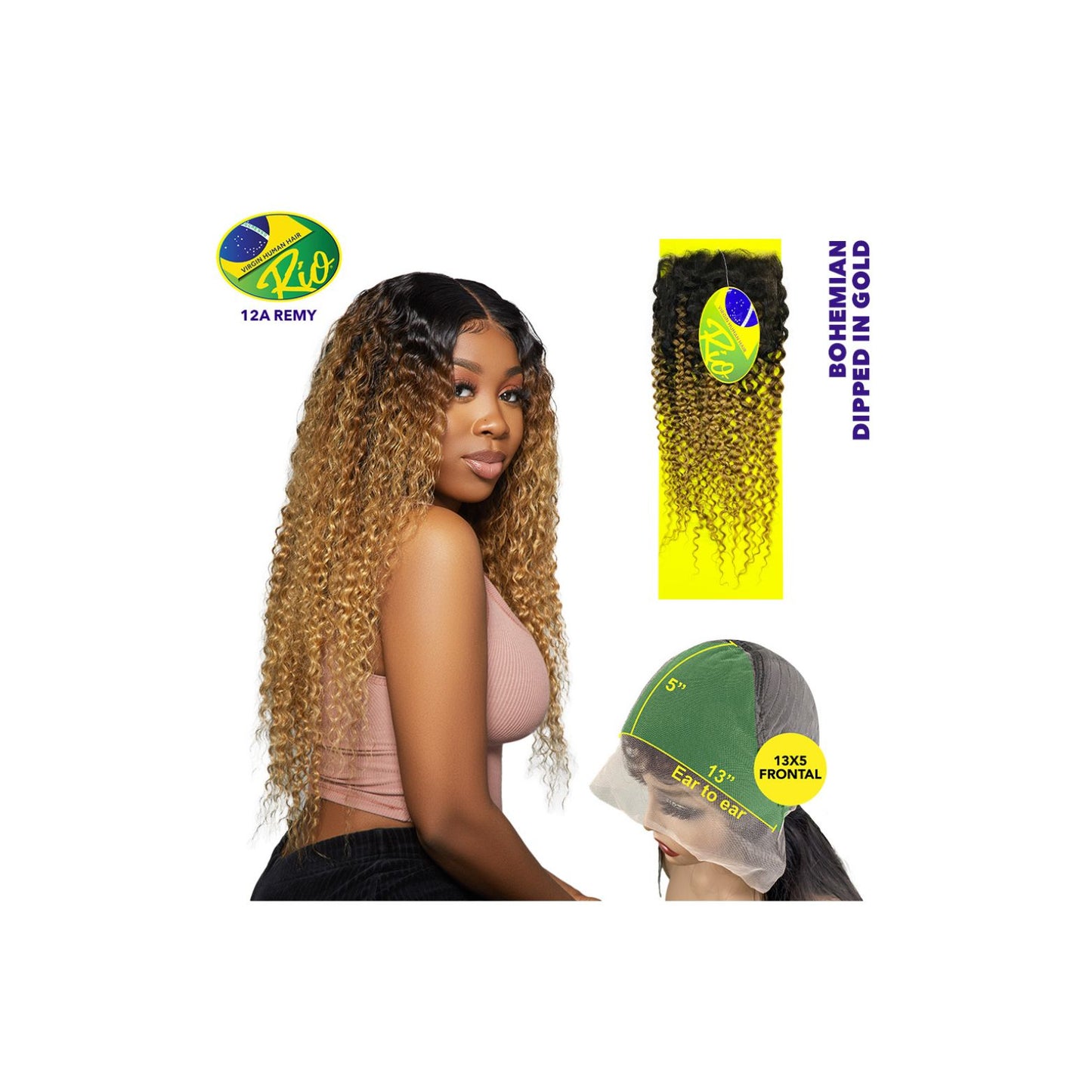 RIO 100% Virgin Human Hair 13x5 Frontal - Bohemian