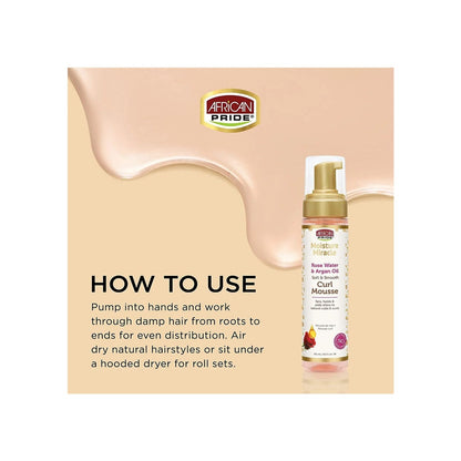 African Pride Moisture Miracle Rose Water & Argan Oil Curl Mousse 8.5oz