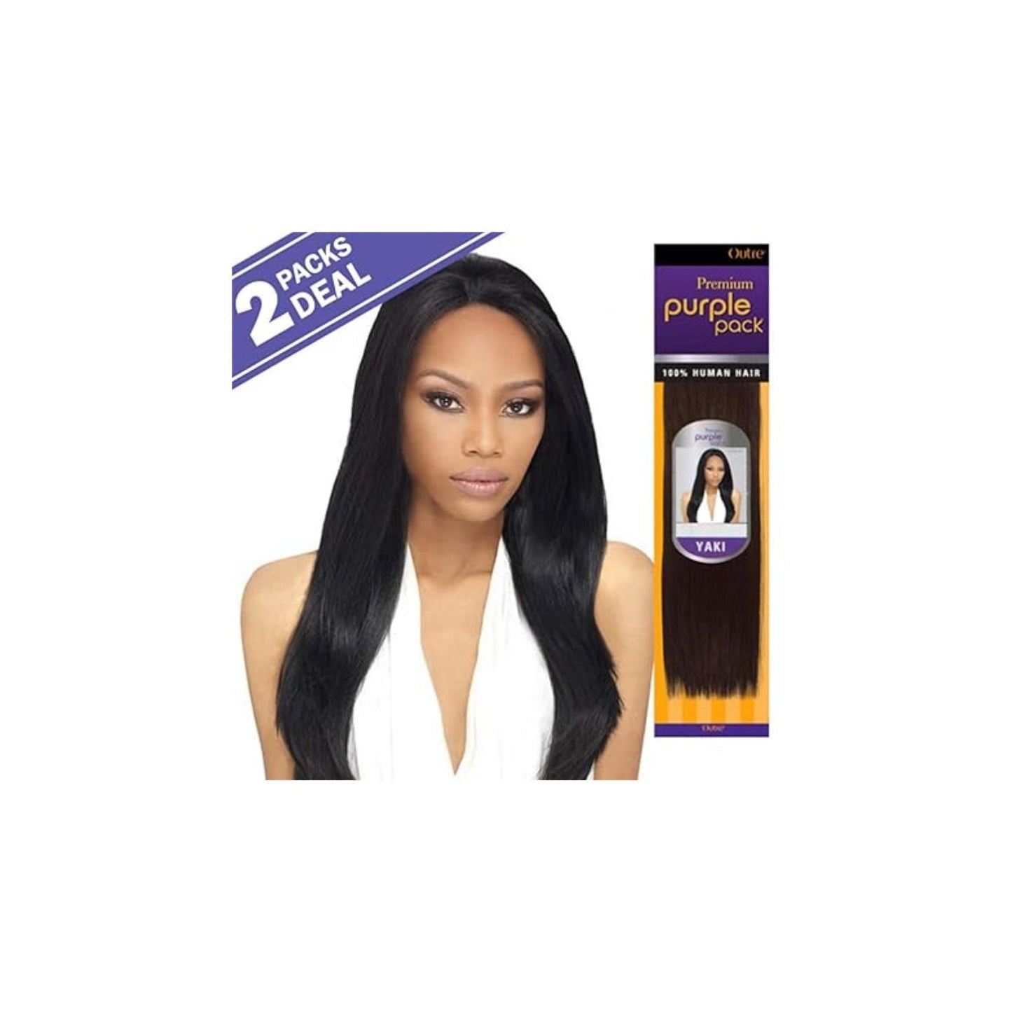 OUTRE Premium 100% Human Hair Weave PURPLE PACK YAKI