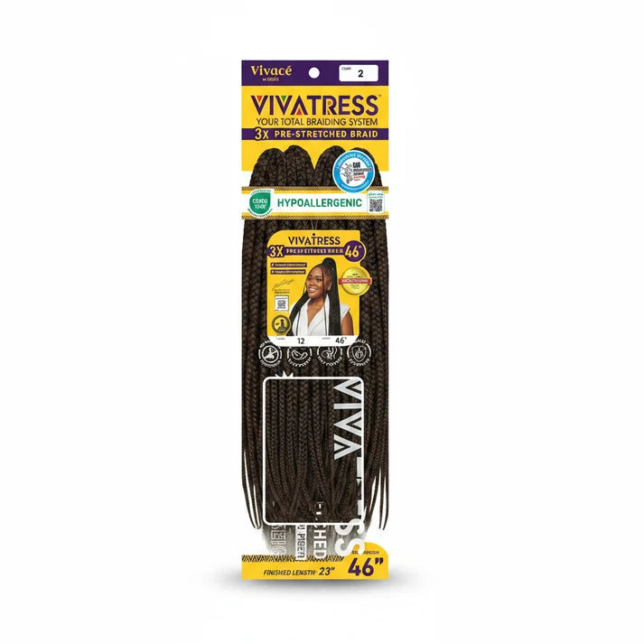 Vivatress 3X Pre-Stretched Braiding Hair 46 COLOR 2