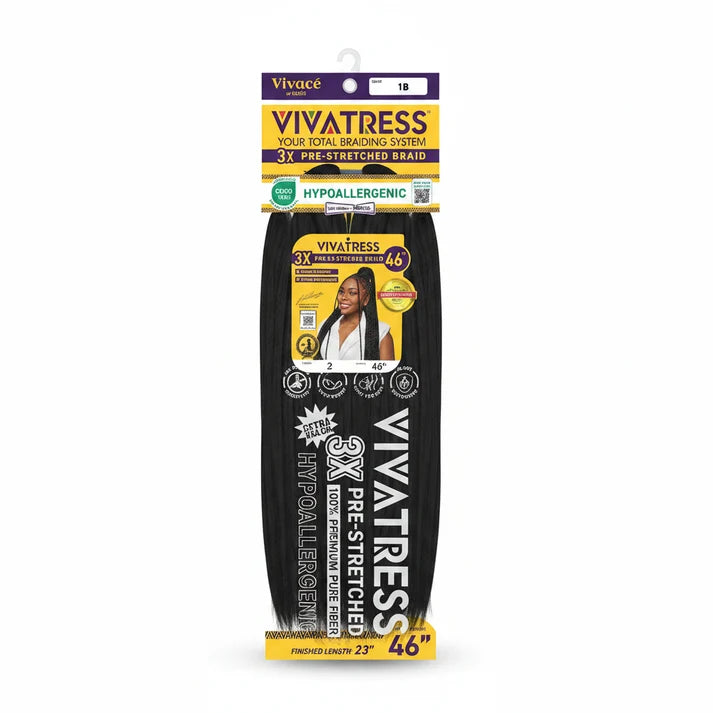 Vivatress 3X Pre-Stretched Braiding Hair 46 1b
