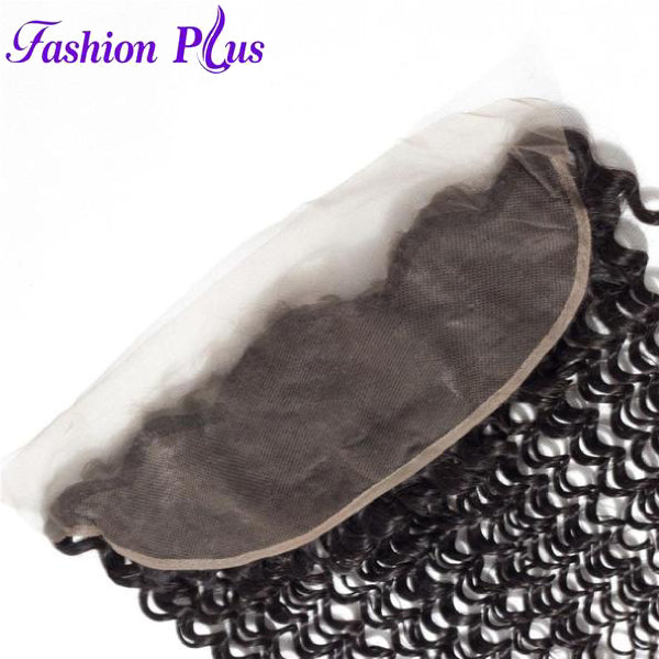 Fashion Plus - Deep Wave 100% Human Hair Brazilian Virgin 13x4 Lace Frontal Deep Wave Hair Frontals
