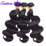 Fashion Plus - Body Wave 100% Human Hair Brazilian Virgin Weave 3PC Bundles Body Wave Hair Extensions
