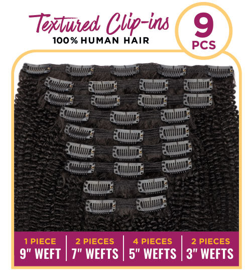 Sensationnel Curls Kinks & Co Textured Clip Ins  9PCS - 4C Clique