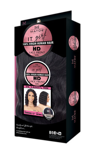 Mayde Beauty It Girl 100% Human Hair HD Lace Front Wig Tanisha 12 Inch